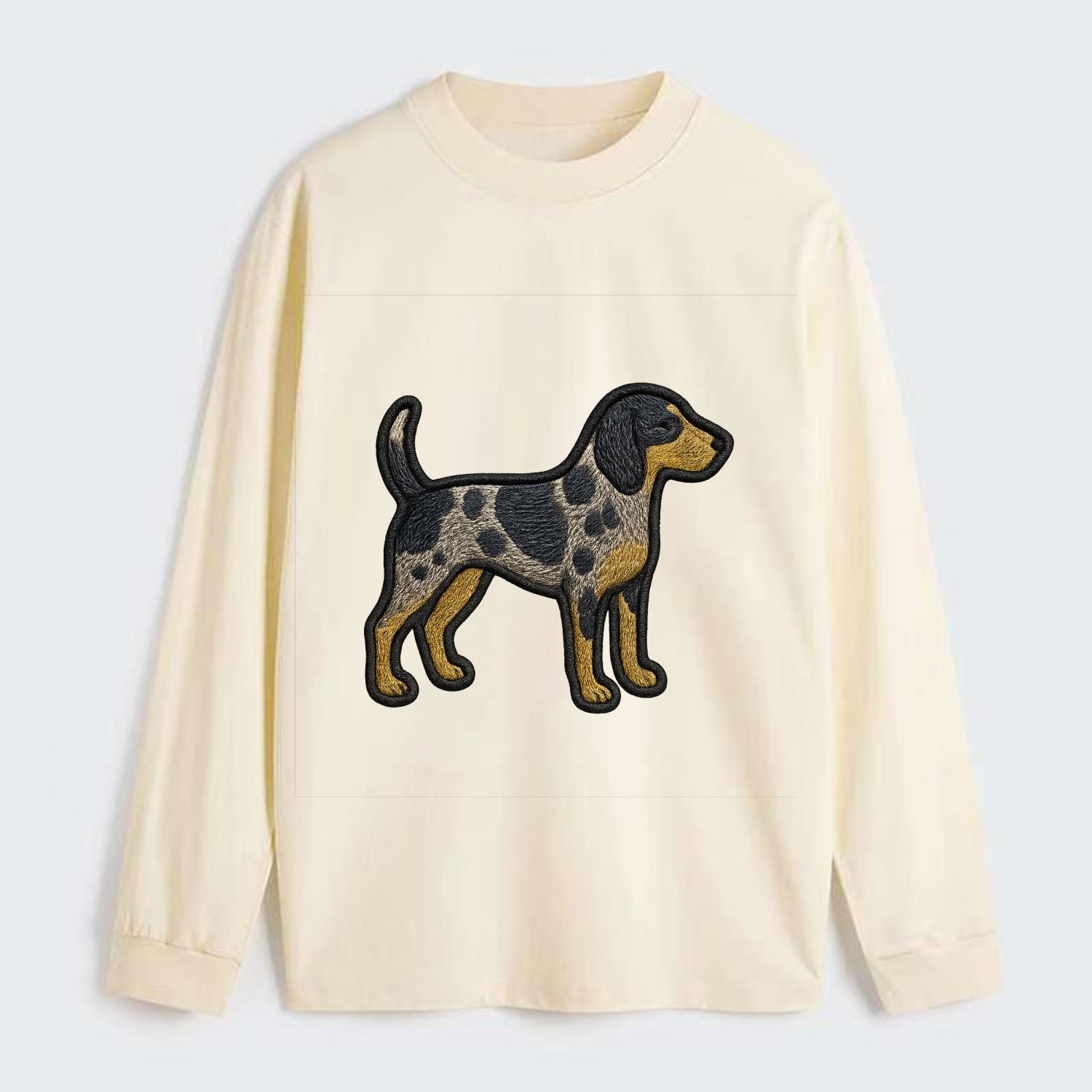 Bluetick Coonhound - Trendy spotted hound logo with prominent black - Classic Long Sleeve Shirt - Beige