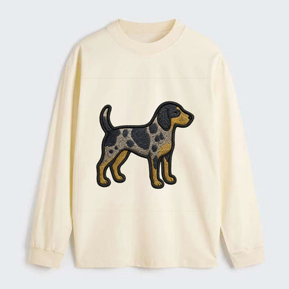 Bluetick Coonhound - Trendy spotted hound logo with prominent black - Classic Long Sleeve Shirt - Beige