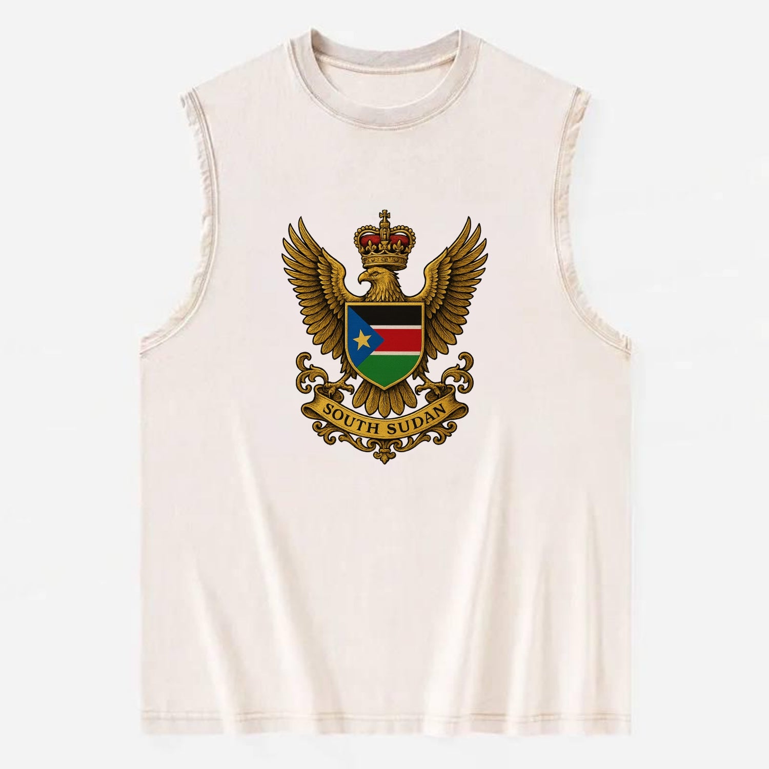 South Sudan Royal Logo  - Vintage Washed Tank - Beige