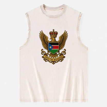 South Sudan Royal Logo  - Vintage Washed Tank - Beige
