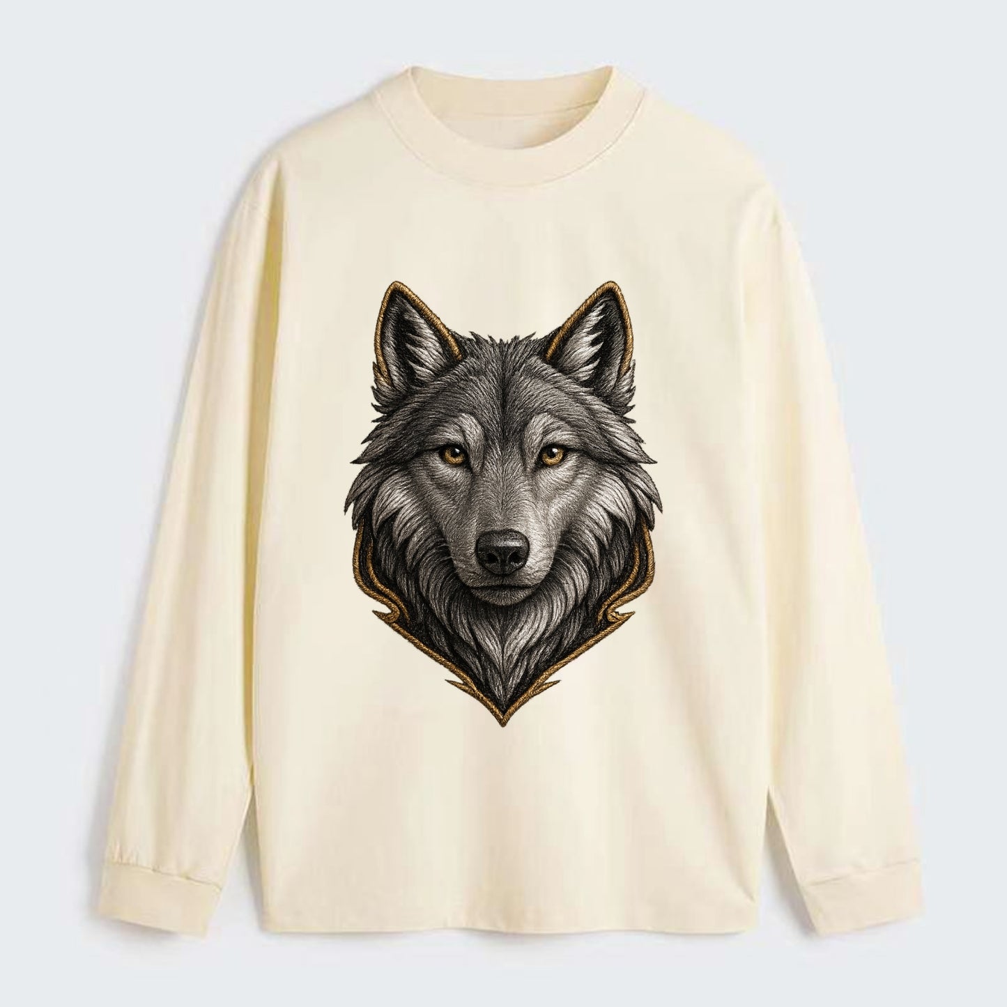 Wolf Totem  - Classic Long Sleeve Shirt - Beige