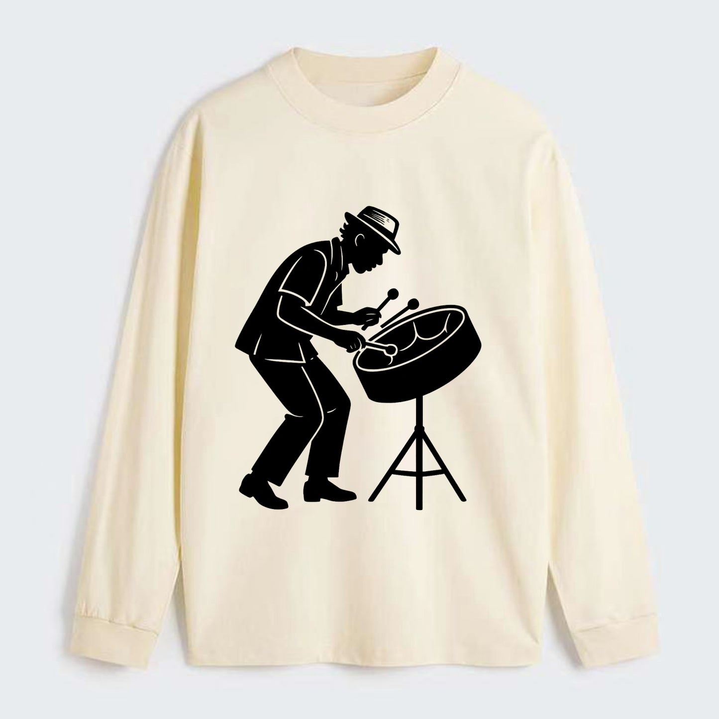 Steel drum player Caribbean rhythm - Classic Long Sleeve Shirt - Beige