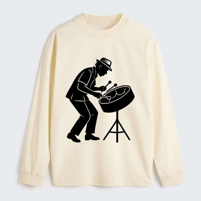 Steel drum player Caribbean rhythm - Classic Long Sleeve Shirt - Beige