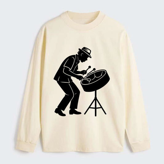 Steel drum player Caribbean rhythm - Classic Long Sleeve Shirt - Beige
