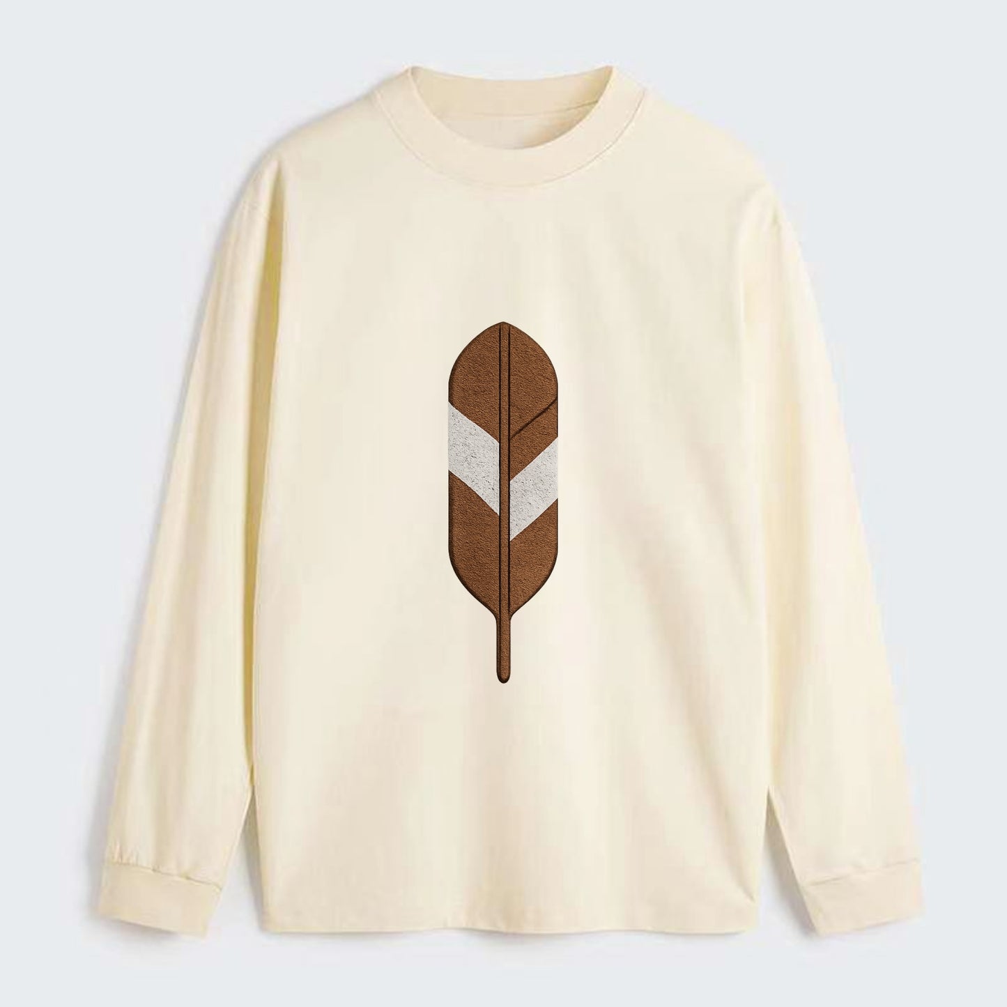 Eagle Feather  - Classic Long Sleeve Shirt - Beige