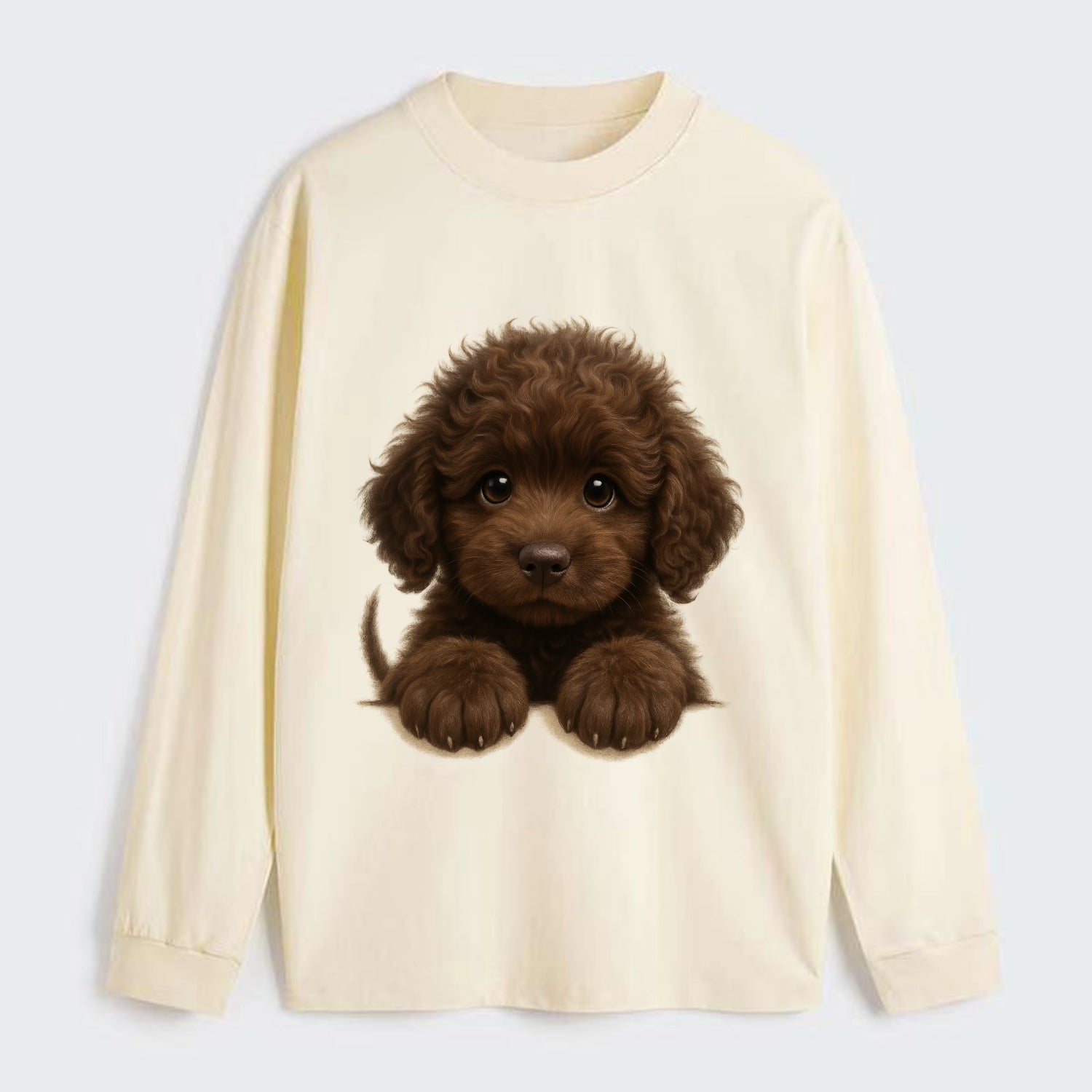 Irish Water Spaniel  - Classic Long Sleeve Shirt - Beige