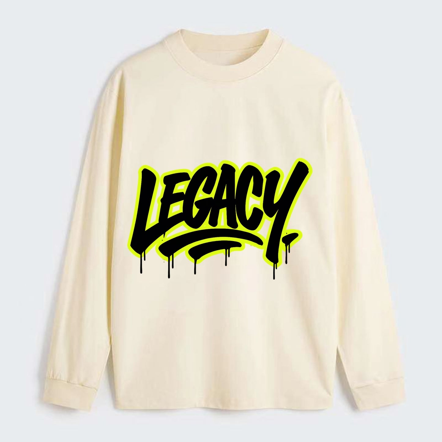 Bold typography design - "LEGACY" - what you leave behind, lasting - Classic Long Sleeve Shirt - Beige