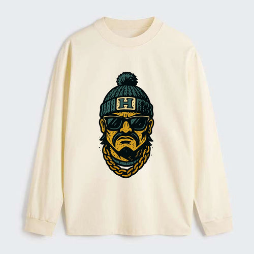 Honolulu Warrior wearing Hawaii beanie with H patch - Classic Long Sleeve Shirt