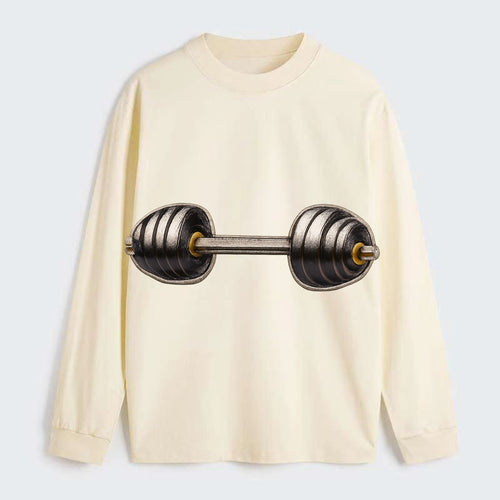 WEIGHTLIFTING BARBELL - heavy barbell with plates in silver and black , - Classic Long Sleeve Shirt