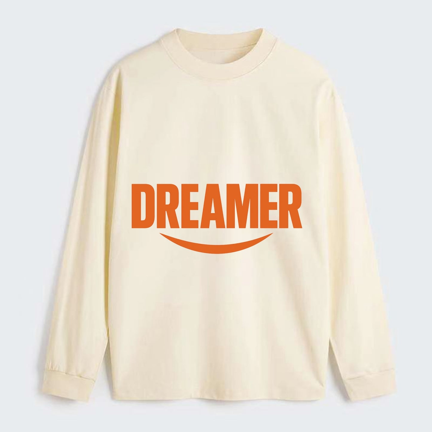 Bold typography design - "DREAMER" - imagination, seeing possibilities - Classic Long Sleeve Shirt - Beige