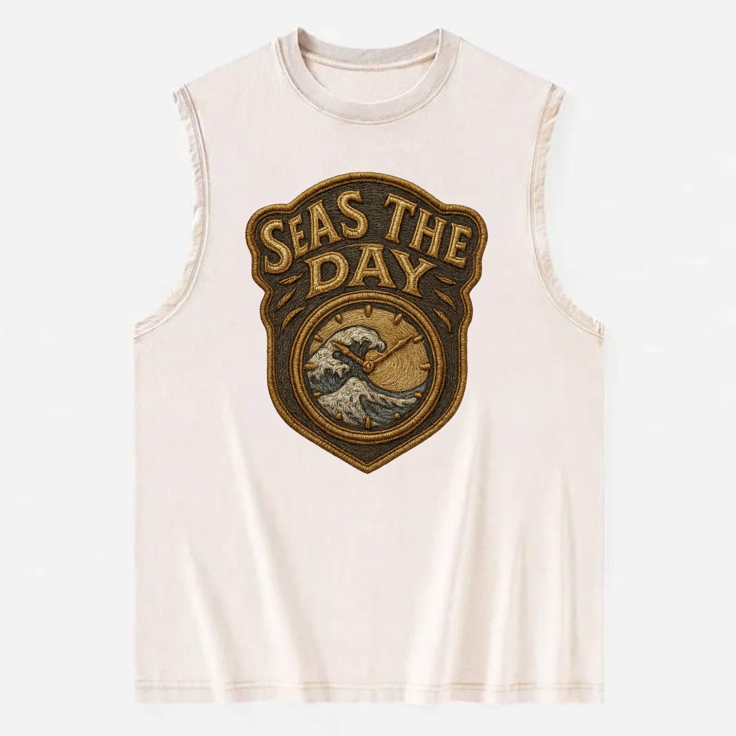 Seas The Day  - Vintage Washed Tank - Beige