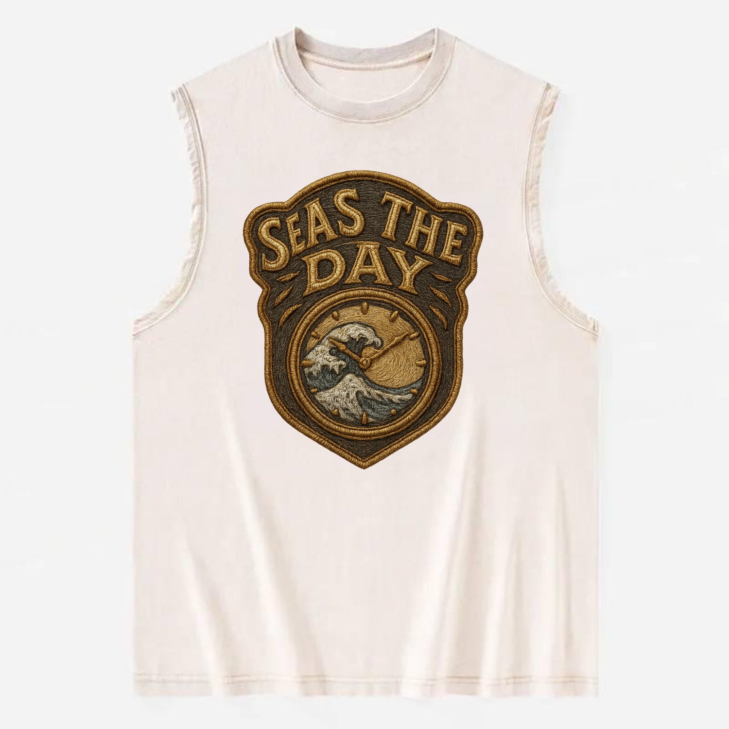 Seas The Day  - Vintage Washed Tank - Beige