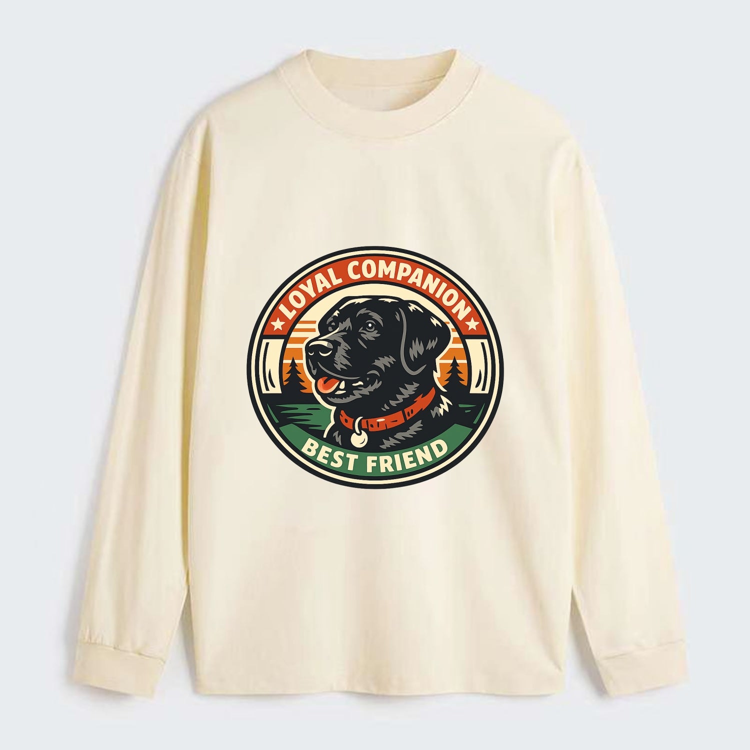 Noble Companion Emblem - Classic Long Sleeve Shirt - Beige