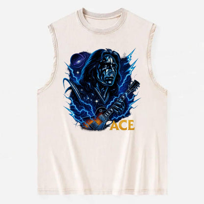 Cosmic Chrome Portrait - Vintage Washed Tank - Beige