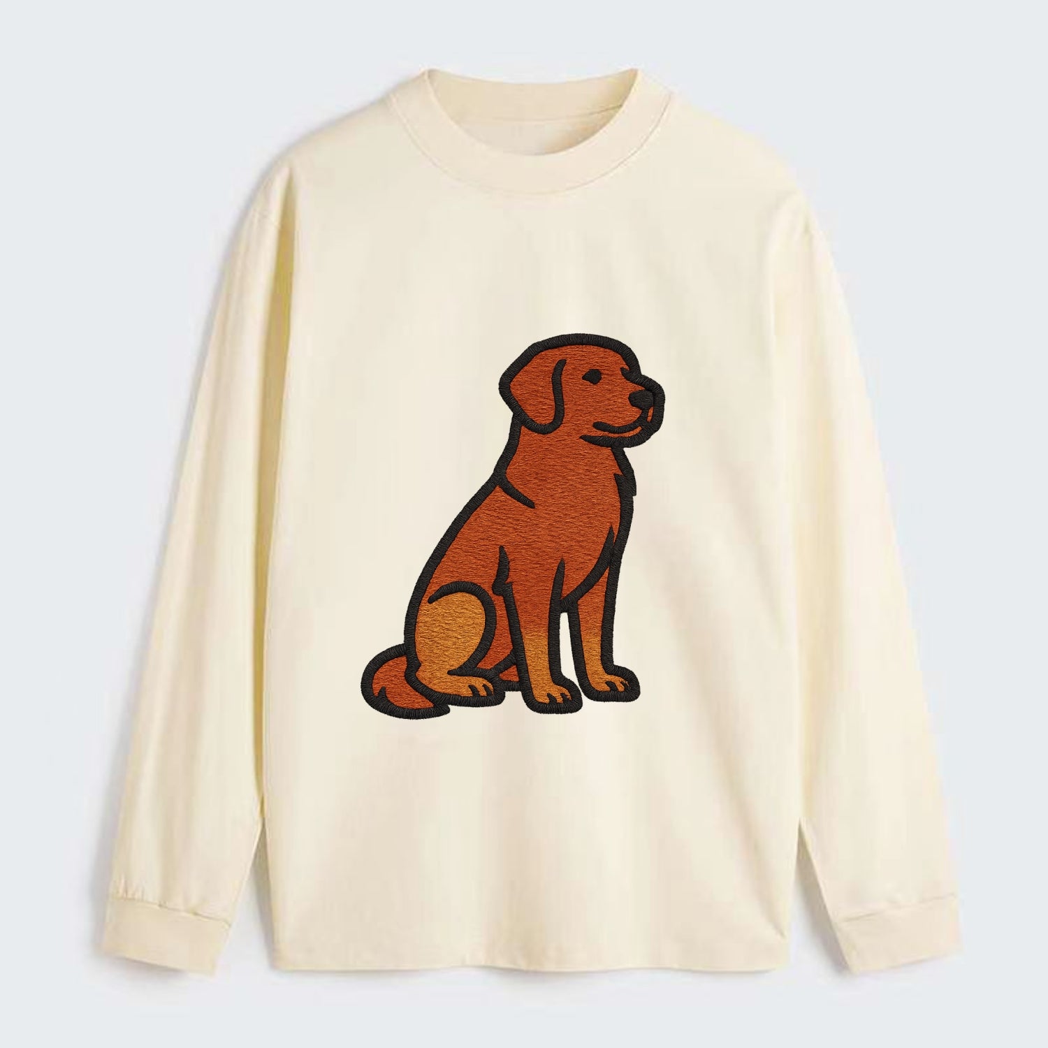 Nova Scotia Duck Tolling Retriever - Red embroidered pose - Classic Long Sleeve Shirt - Beige