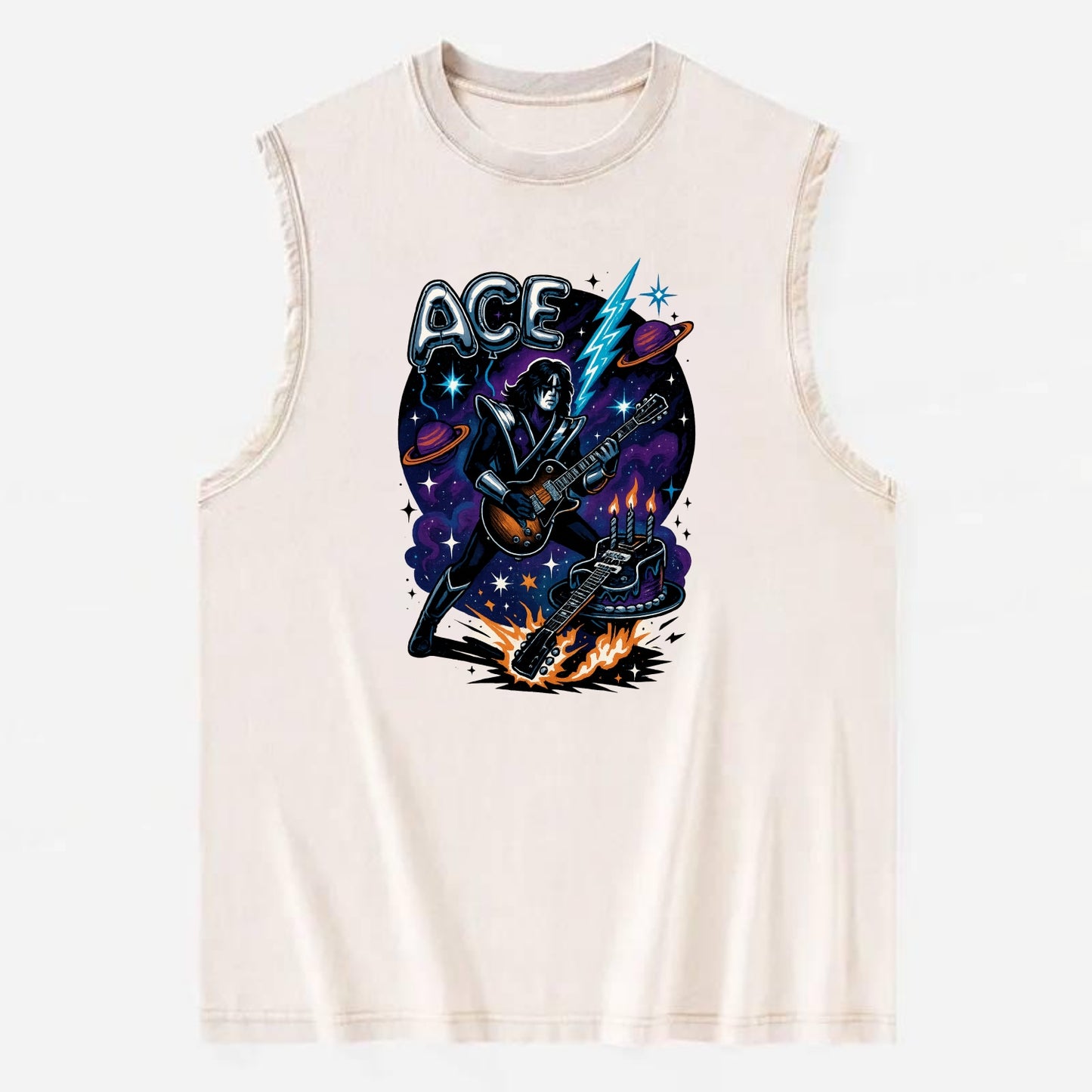 Ace Birthday Celebration - Vintage Washed Tank - Beige