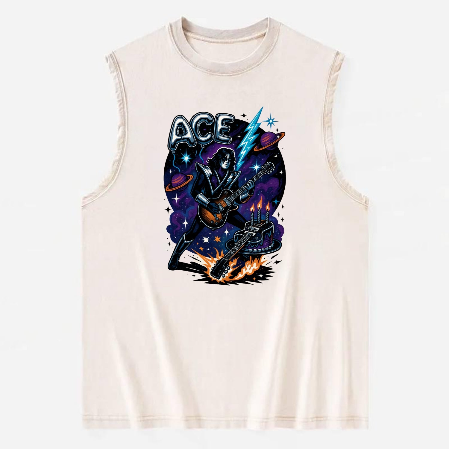 Ace Birthday Celebration - Vintage Washed Tank - Beige