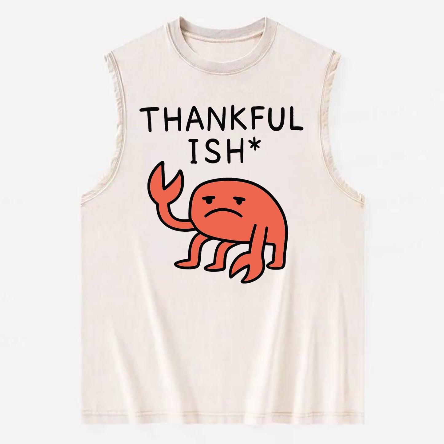 THANKFUL ISH | Gratitude with asterisk - Vintage Washed Tank - Beige