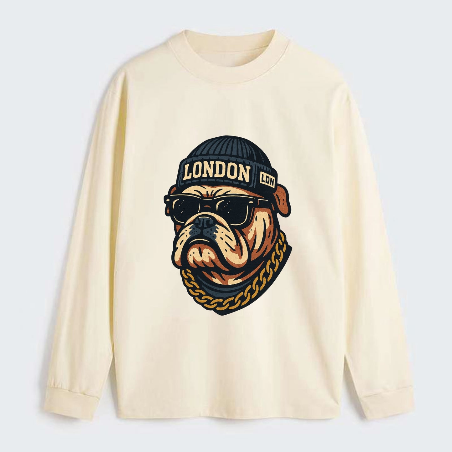 London Bulldog - Classic Long Sleeve Shirt - Beige
