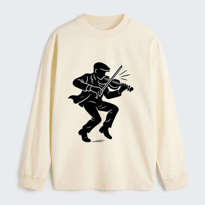 Irish folk musician traditional jig - Classic Long Sleeve Shirt - Beige