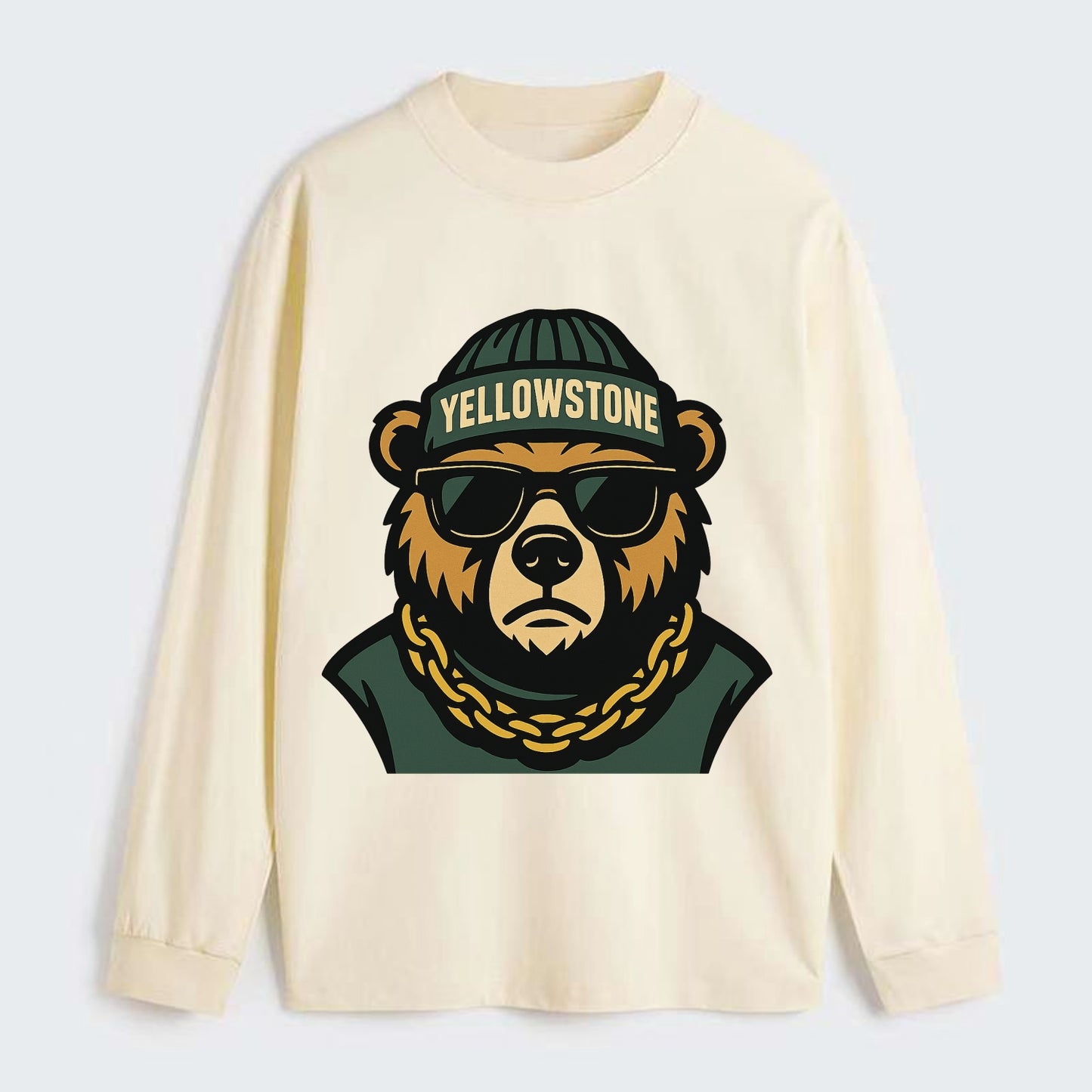 Yellowstone Bear - Classic Long Sleeve Shirt - Beige