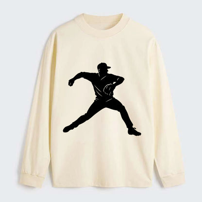 Baseball pitcher wind-up motion - Classic Long Sleeve Shirt - Beige