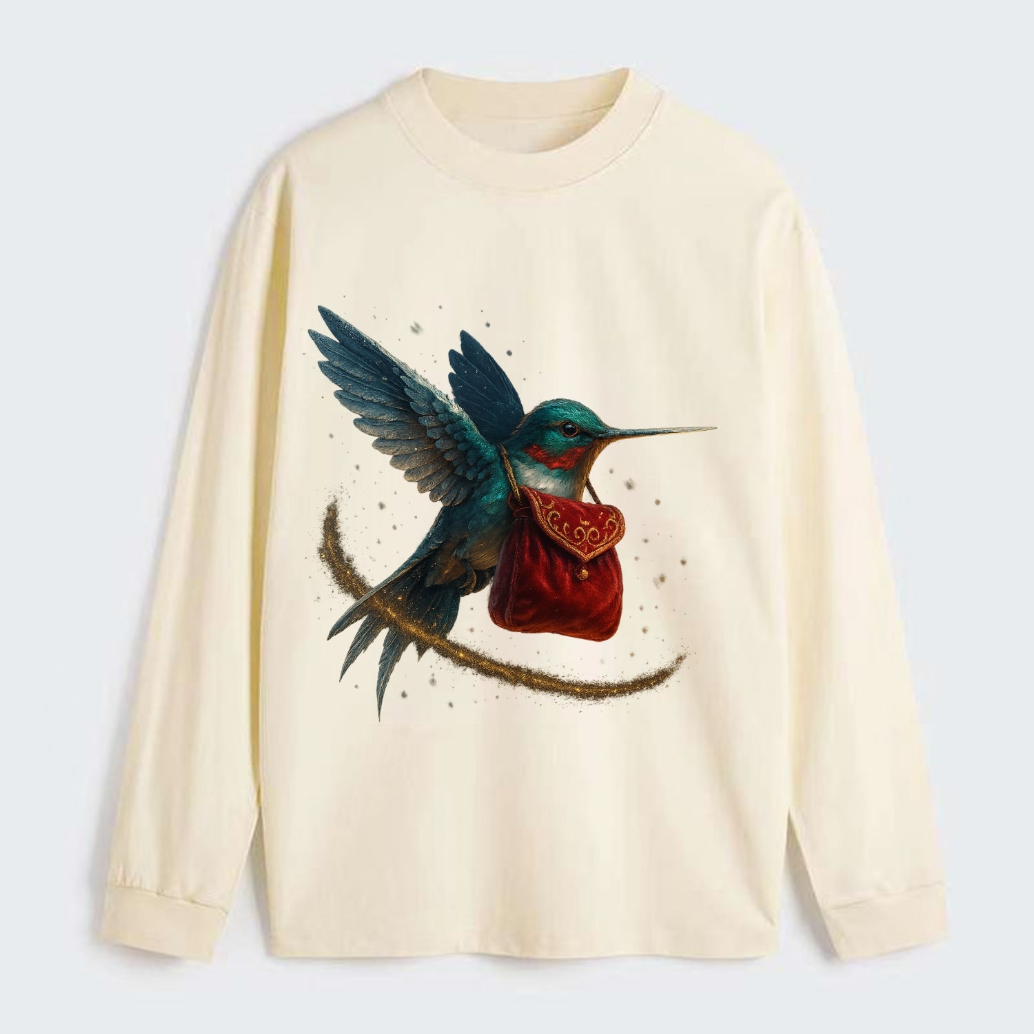 Frostbite Hummingbird Courier  - Classic Long Sleeve Shirt - Beige