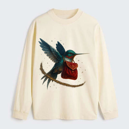 Frostbite Hummingbird Courier  - Classic Long Sleeve Shirt - Beige