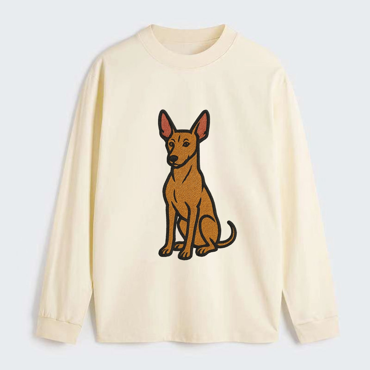 Pharaoh Hound - Tan colored embroidered pose - Classic Long Sleeve Shirt - Beige