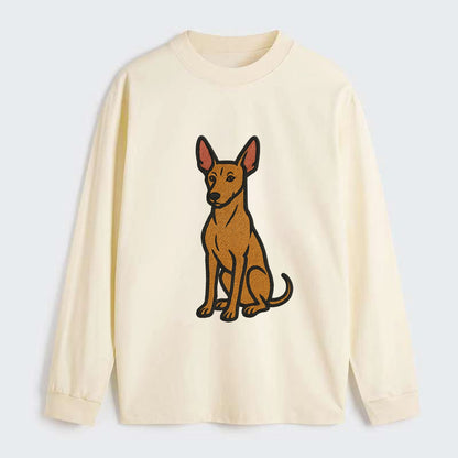 Pharaoh Hound - Tan colored embroidered pose - Classic Long Sleeve Shirt - Beige