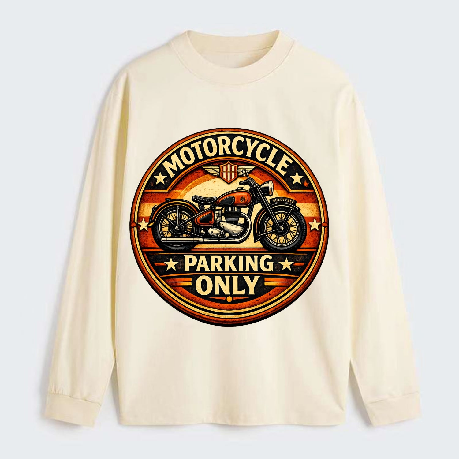 Motorcycle Parking Only - Classic Long Sleeve Shirt - Beige