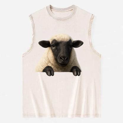 Sheep  - Vintage Washed Tank - Beige