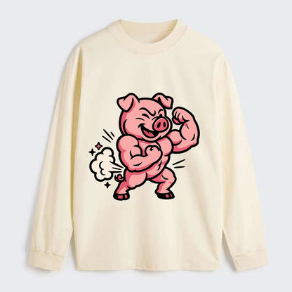 Strong Pig - Classic Long Sleeve Shirt - Beige