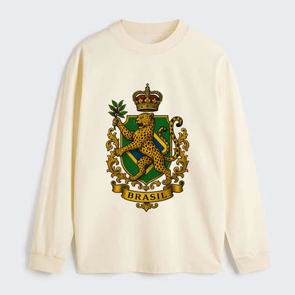 Brazil Jaguar Emblem  - Classic Long Sleeve Shirt - Beige