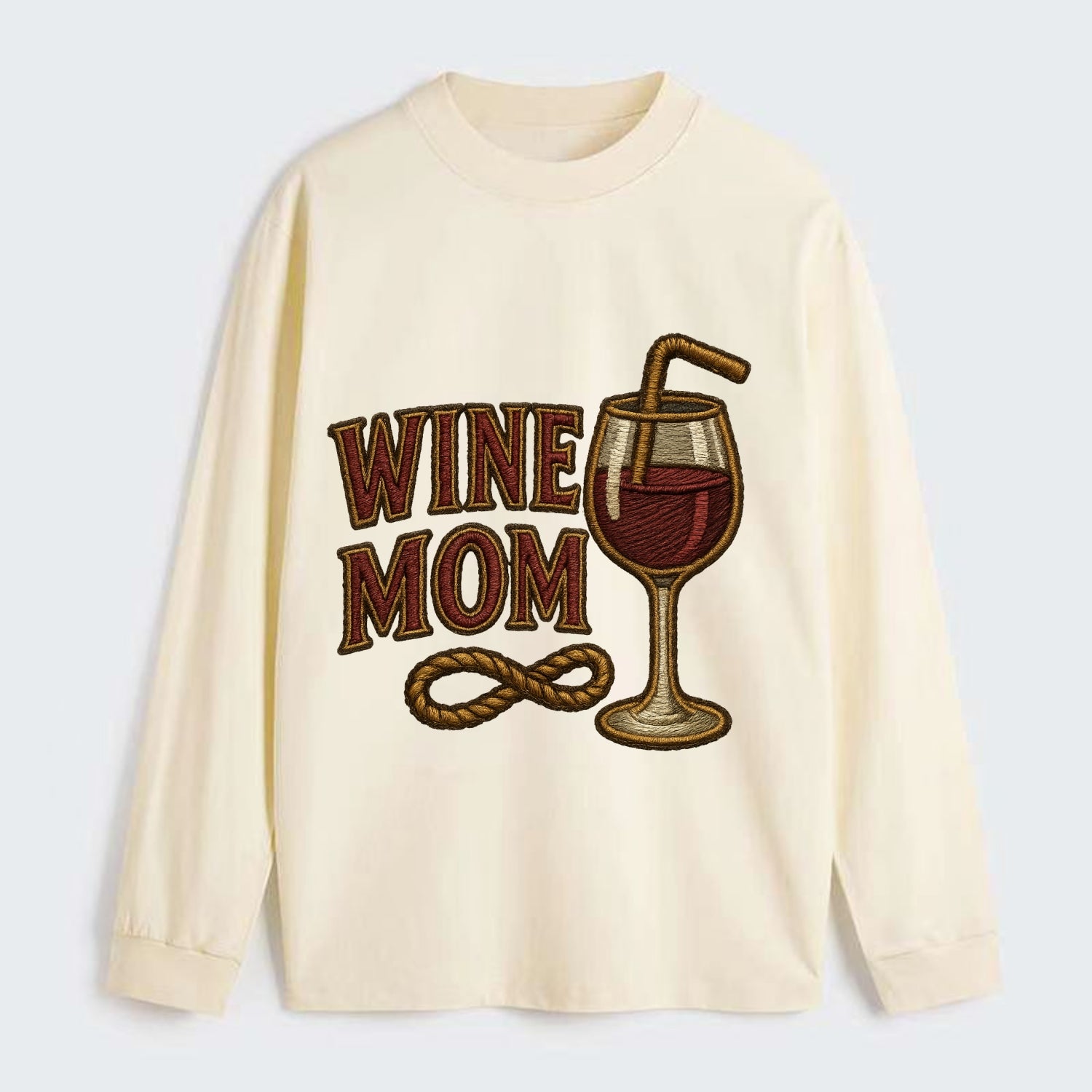 Wine Mom  - Classic Long Sleeve Shirt - Beige