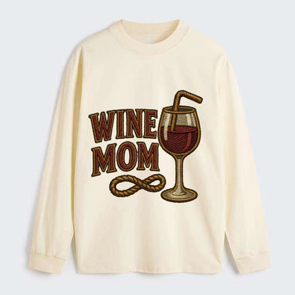 Wine Mom  - Classic Long Sleeve Shirt - Beige