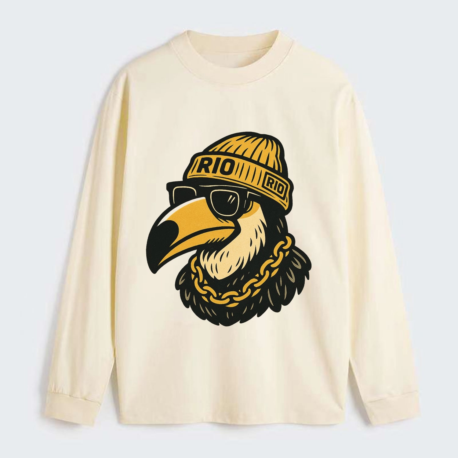 Rio Toucan - Classic Long Sleeve Shirt - Beige