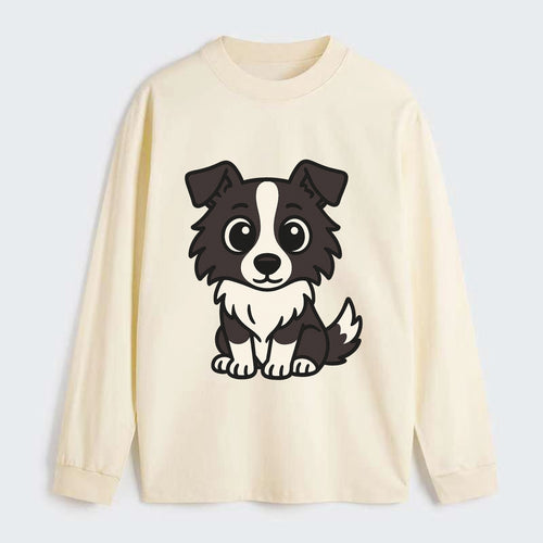 Border Collie - Intense stare sitting pose - Classic Long Sleeve Shirt