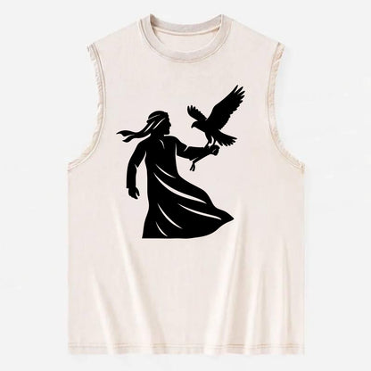 Arabian falconer with bird - Vintage Washed Tank - Beige