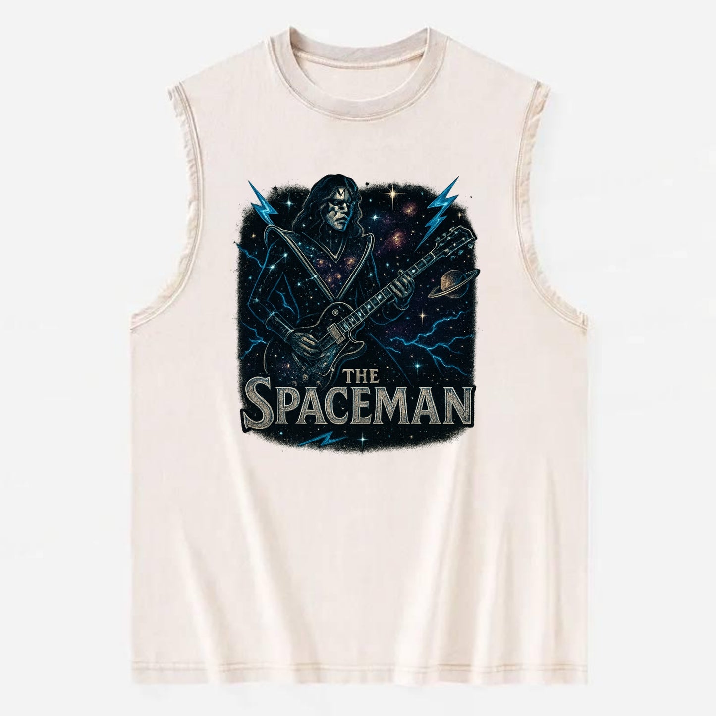 Spaceman Constellation - Vintage Washed Tank - Beige