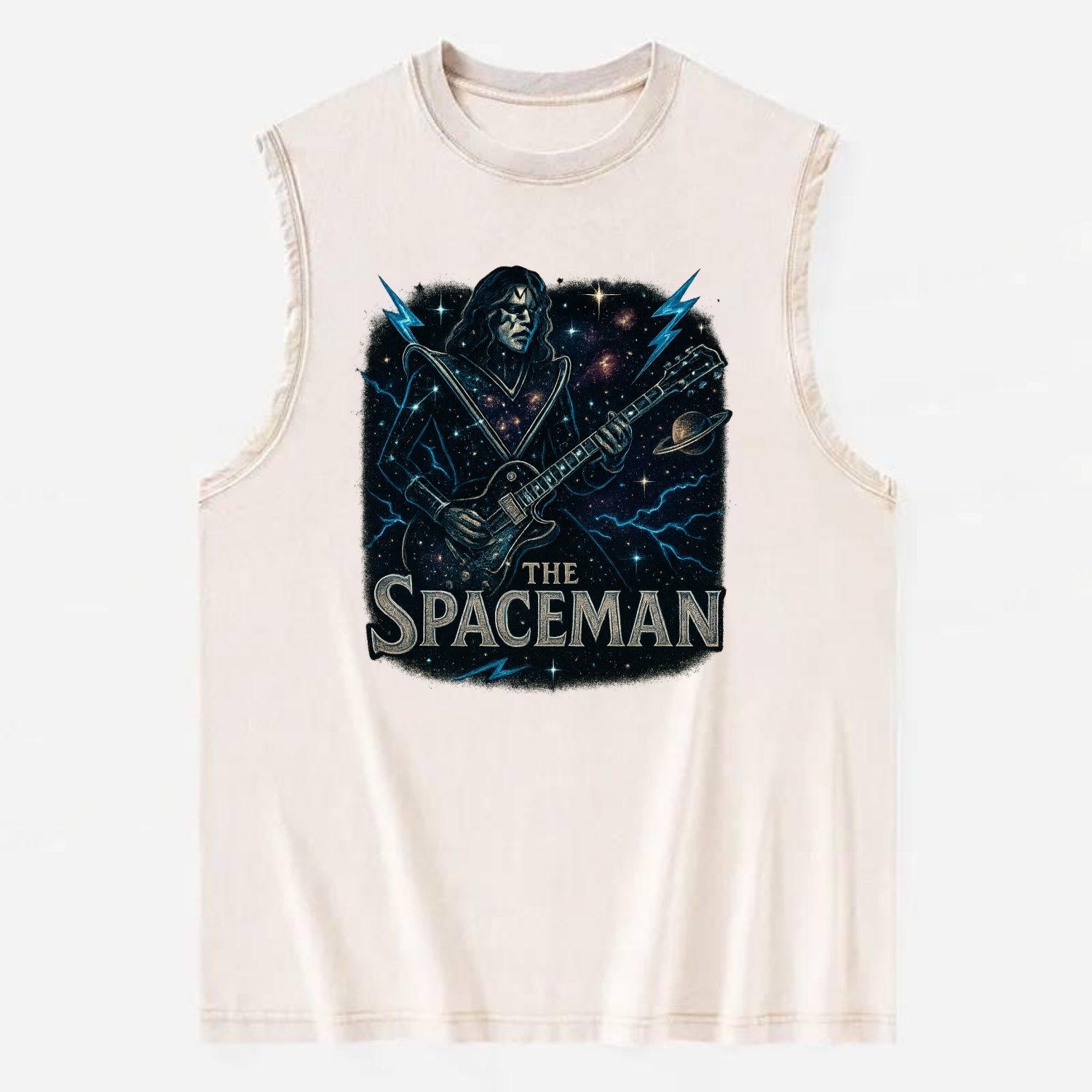 Spaceman Constellation - Vintage Washed Tank - Beige