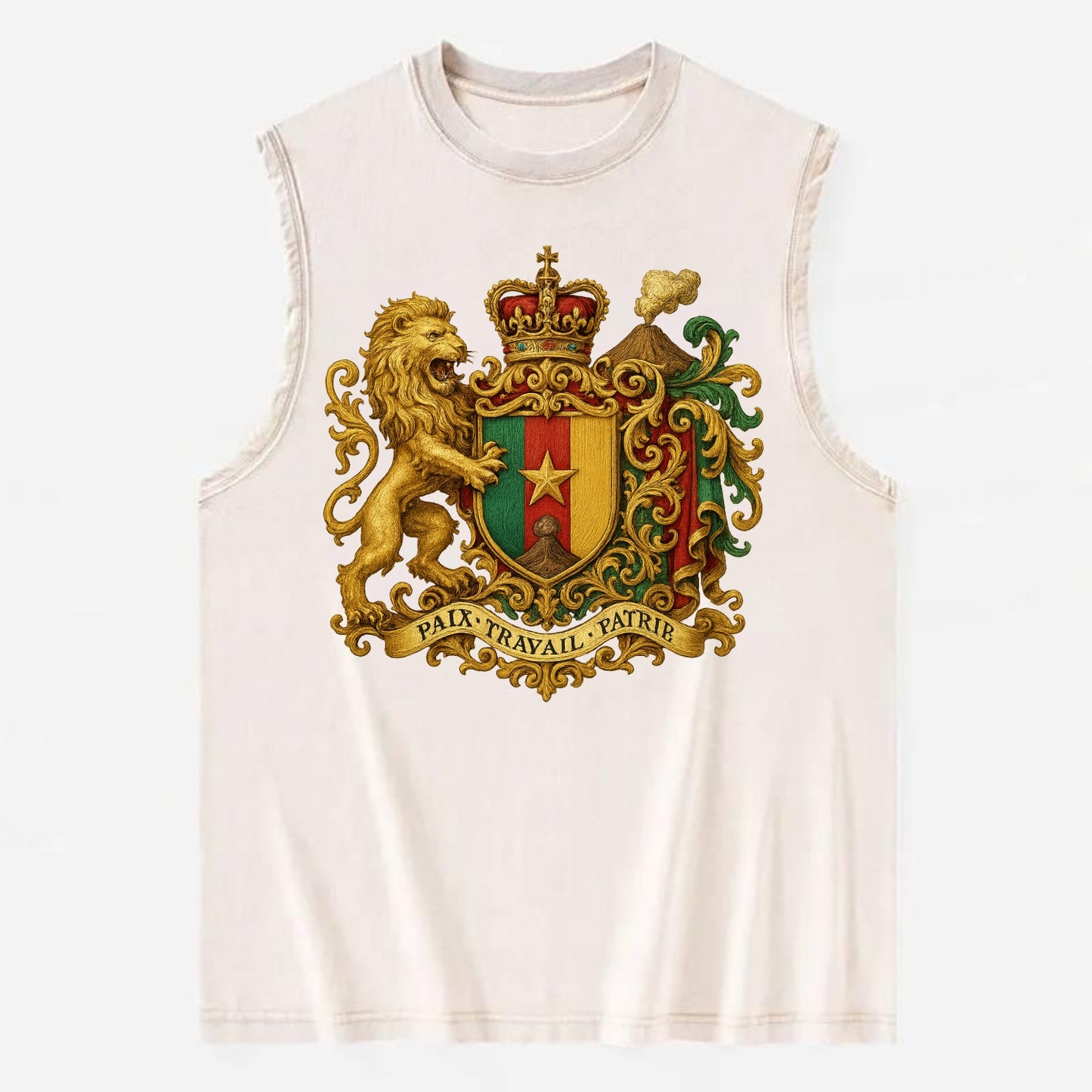 Cameroon Royal Logo  - Vintage Washed Tank - Beige