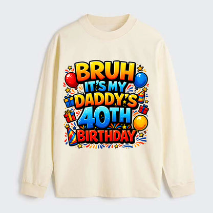 Daddy's 40th Birthday - Classic Long Sleeve Shirt - Beige