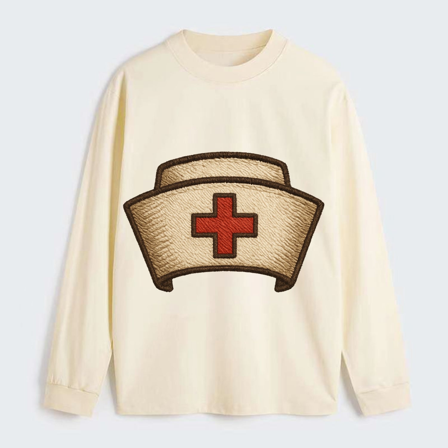Nurse Cap  - Classic Long Sleeve Shirt - Beige