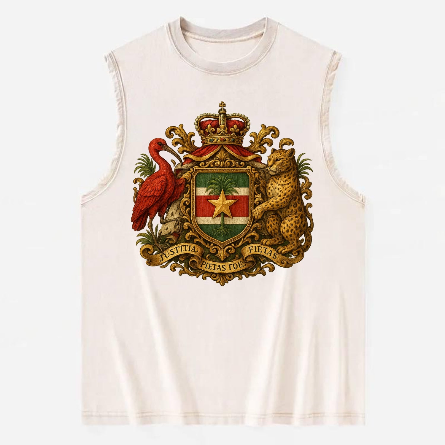 Suriname Star Emblem  - Vintage Washed Tank - Beige