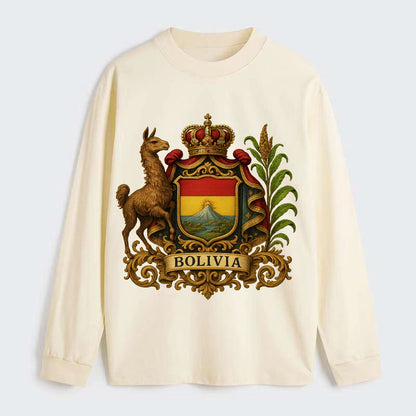 Bolivia Royal Logo  - Classic Long Sleeve Shirt - Beige