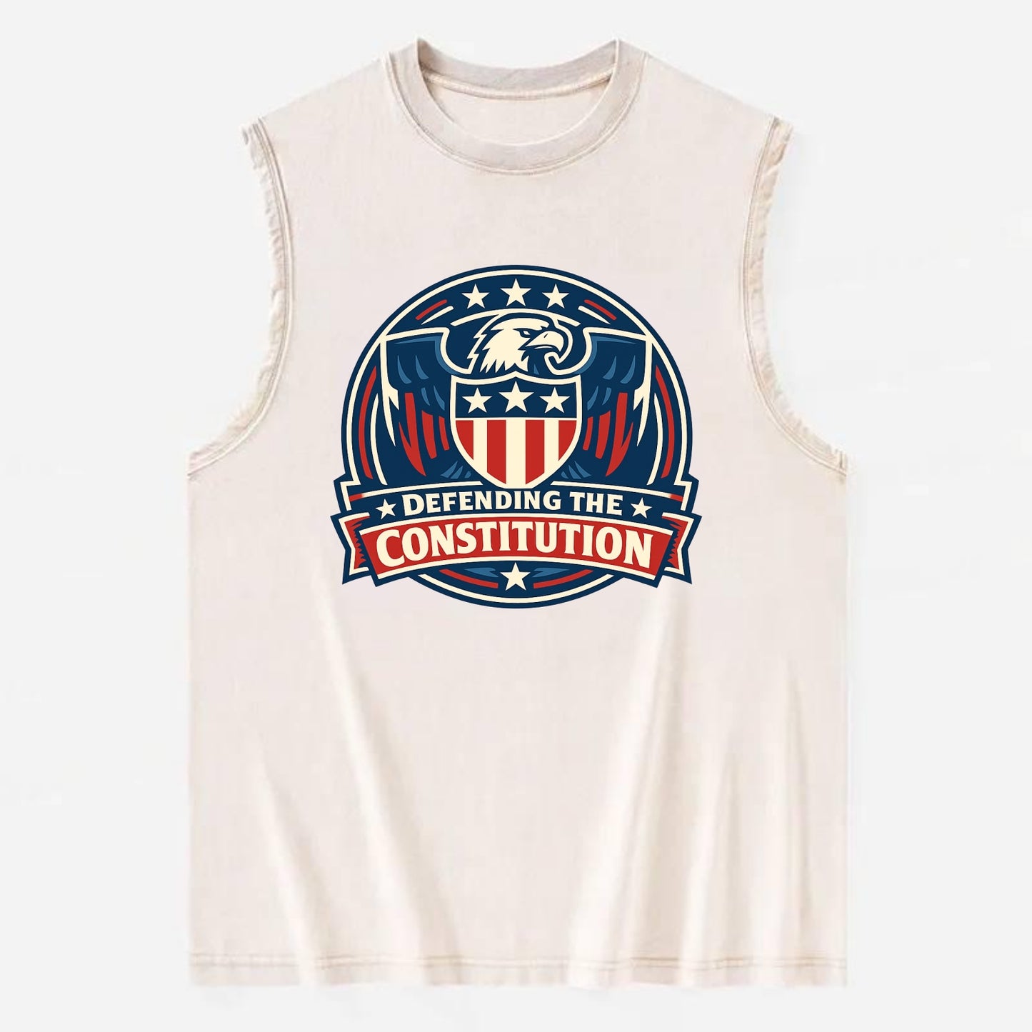 Defend Constitution - Vintage Washed Tank - Beige