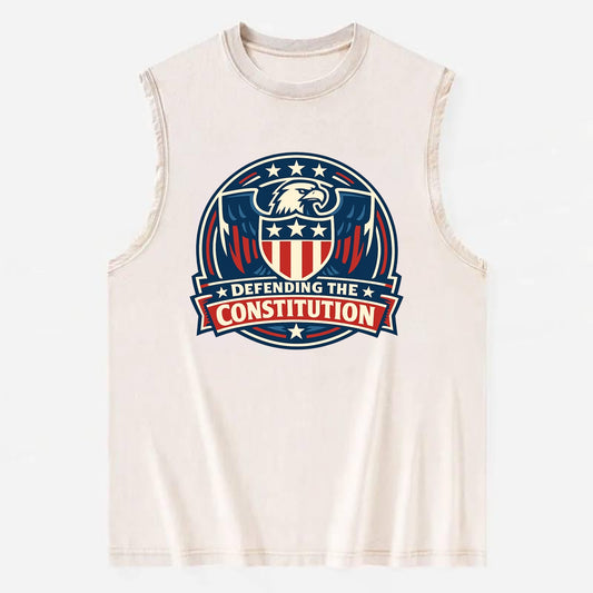 Defend Constitution - Vintage Washed Tank - Beige