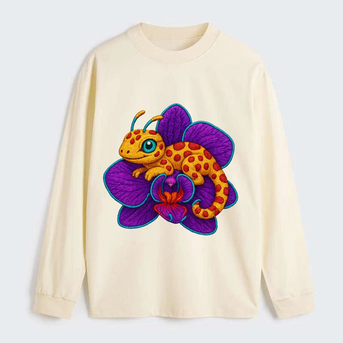 Leopard Orchid - Classic Long Sleeve Shirt - Beige