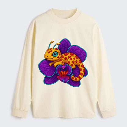 Leopard Orchid - Classic Long Sleeve Shirt - Beige